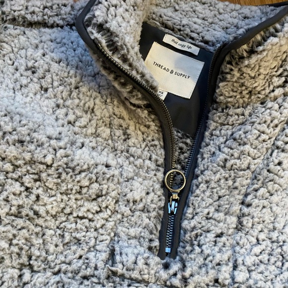 Thread & Supply Fuzzy Quarter Zip Pullover - Picture 3 of 4